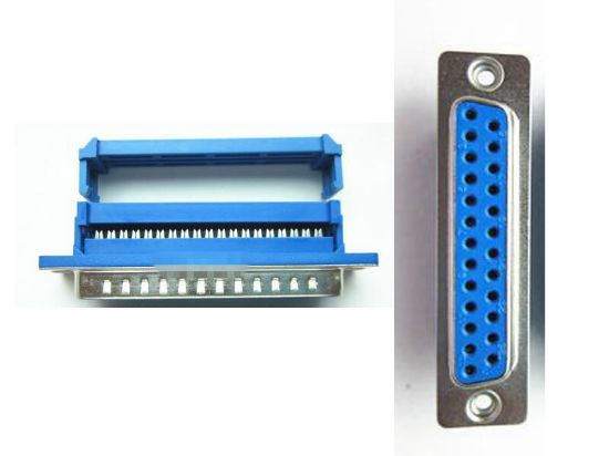 25 Pin Dişi Flat Kablo İçin Sıkıştırmalı D-sub Konnektör resmi