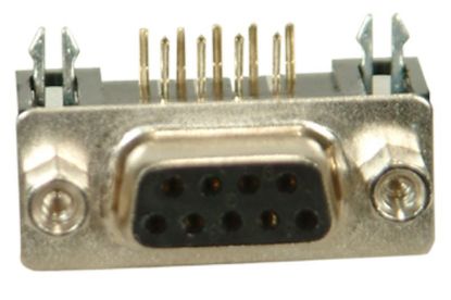 9 Pin Dişi D-sub Konnektör - 90c / 90 Derece resmi
