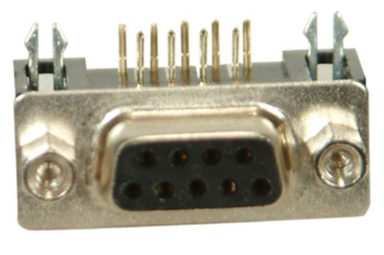 9 Pin Dişi D-sub Konnektör - 90c / 90 Derece resmi