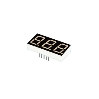 14mm 3'lü Ortak Katot Siyah Yüzey Display - Kırmızı resmi