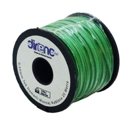 Tek Damarlı Montaj Kablosu 24awg 25 Metre Yeşil resmi
