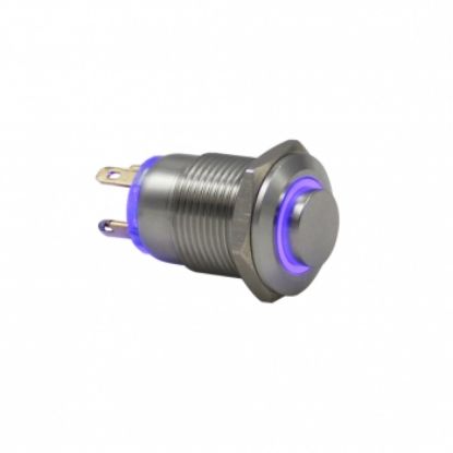 Drn412 12mm Metal Kırmızı Ledli Yaylı Buton 12v-24v resmi