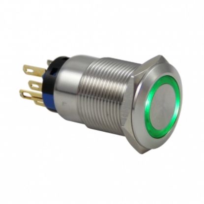 Drn519 19mm Metal Kırmızı Ledli Anahtarlı Buton 12v-24v resmi
