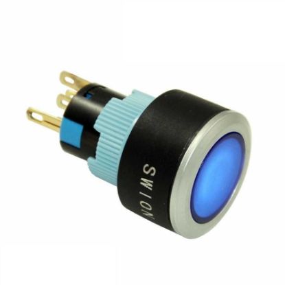 22mm Mavi Işıklı Yaylı Buton 1no/1nc resmi
