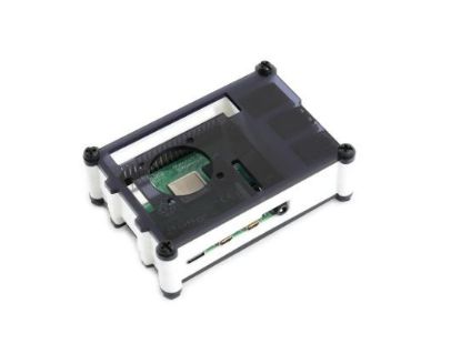 Raspberry Pi 4 İçin Siyah / Beyaz Akrilik Kasa, Soğutma Fanlı resmi