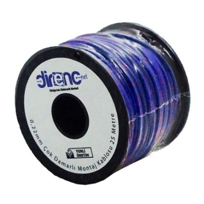 Çok Damarlı Montaj Kablosu 24awg 25 Metre Mavi resmi
