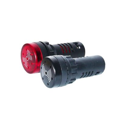 22mm Sesli Led Flaşör Buzzer 220v Ac - Kırmızı resmi