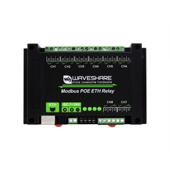 8 Kanallı Ethernet Röle Modülü, Modbus Rtu/modbus - Tcp Protokolü - Poe Port İletişimi resmi