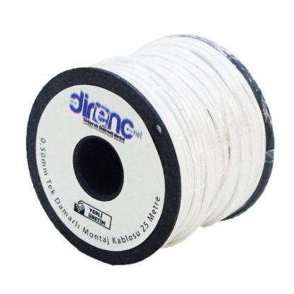 Tek Damarlı Montaj Kablosu 24awg 25 Metre Beyaz resmi