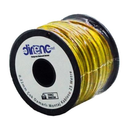 Çok Damarlı Montaj Kablosu 24awg 25 Metre Sarı resmi
