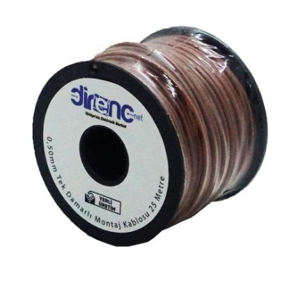 Tek Damarlı Montaj Kablosu 24awg 25 Metre Kahverengi resmi