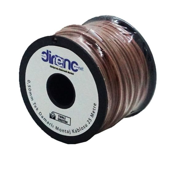 Tek Damarlı Montaj Kablosu 24awg 25 Metre Kahverengi resmi