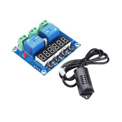 Xh-m452 Dc 12v 10a Dijital Led Çift Çıkış Sıcaklık Ve Nem Kontrol Modülü resmi