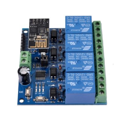 Esp8266 4 Kanal 12v Esp01 Wifi Röle Modülü resmi