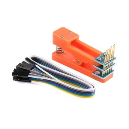 6 Pin Programlama Aparatı - 2.54mm Pogo Pin Yaylı Mandal Klips resmi