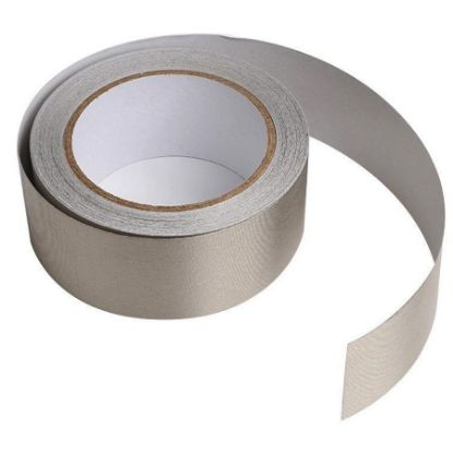 Gümüş İletken Gri Kumaş Bant 25mm resmi